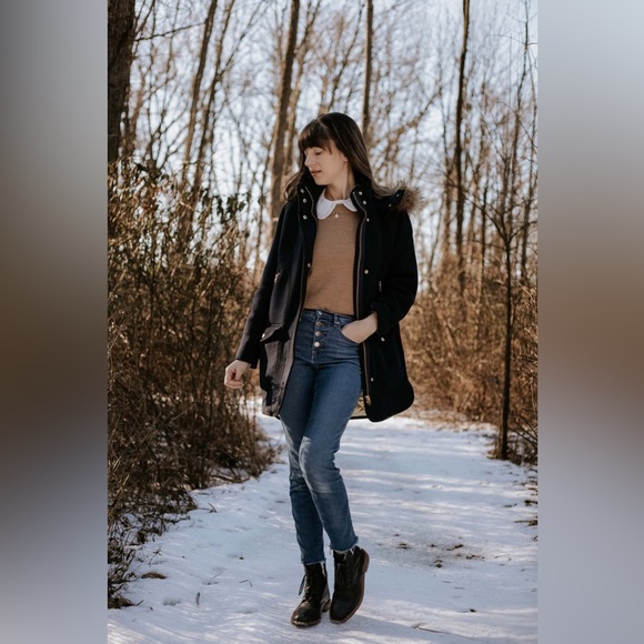 🔥🔥 🔥 Jcrew NWT Chateau parka in Italian wool coat sz 0p black - Picture 11 of 16